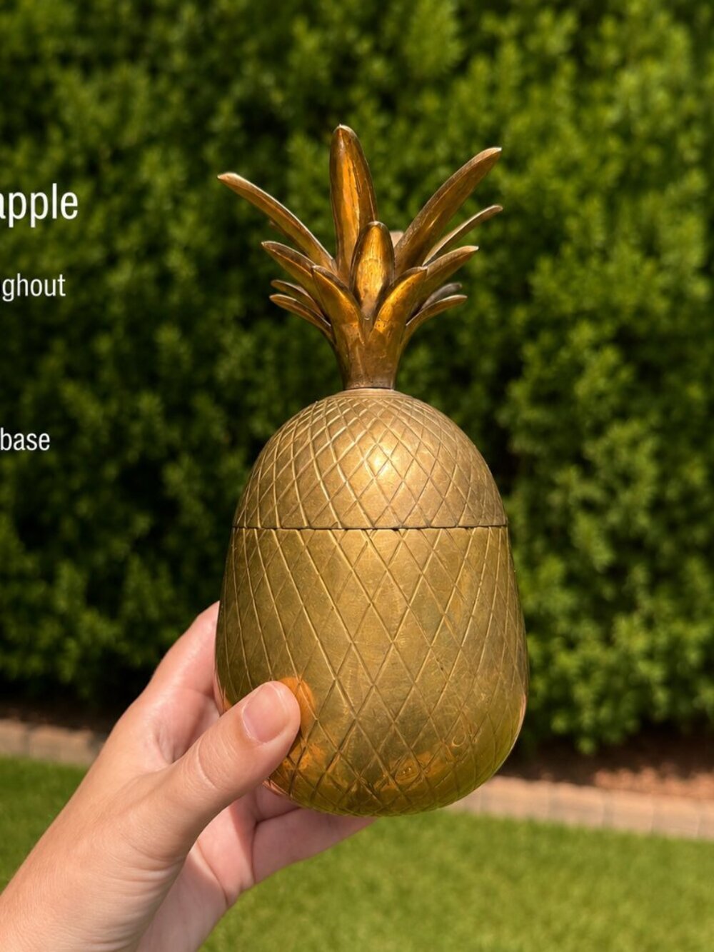 Vintage Brass Pineapple Trinket Box Lidded Brass Container